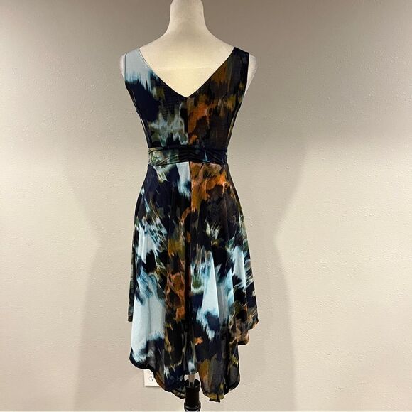 Simply Vera v-neck watercolor sleeveless a-line dress size petite extra small - Picture 6 of 13